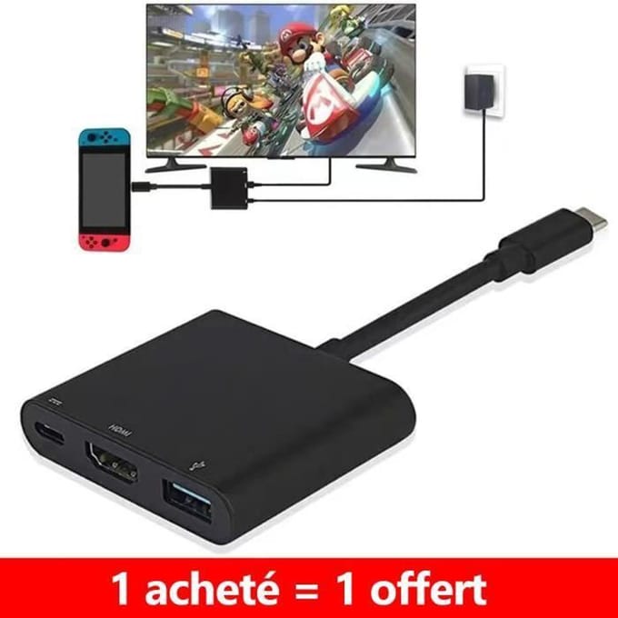HDMI-adapter - Nintendo - Switch - 4K 1080P - USB Type C - HDMI-connectiviteit zwart