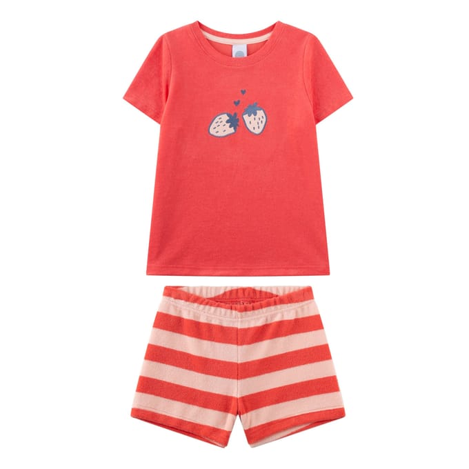 Sanetta Pyjama Schlafanzug Erdbeeren Pyjama Kids Set van 1