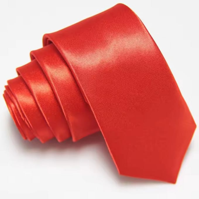 Scoby - Stropdas - Smalle stropdas - Tie - Red Tie - Polyester - Universeel - Rood