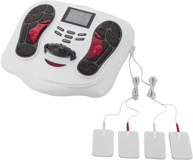 VIEMAE Voetmassage apparaat - Voetmassage apparaat bloedsomloop - Voetmassage - Incl 4 elektroden, roller - EMS - Complete set - Compact