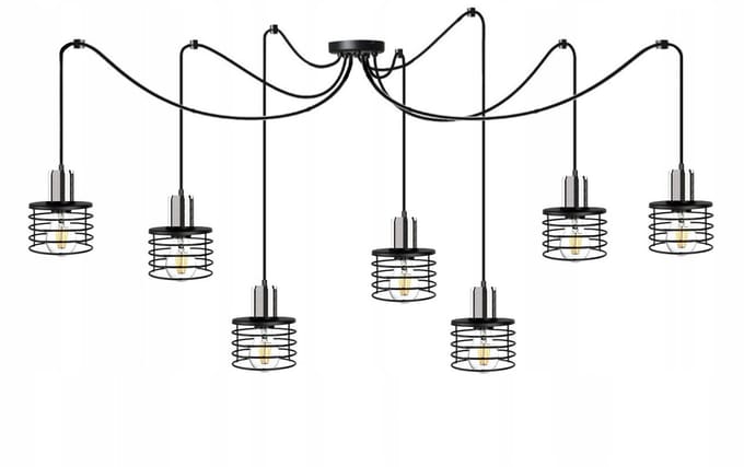 Moderne Hanglamp BALI 60-17P LED Zwart - 7 lichtpunten