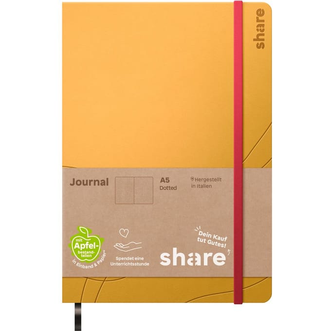 share Notitieboek A5, punt geruit - Geel