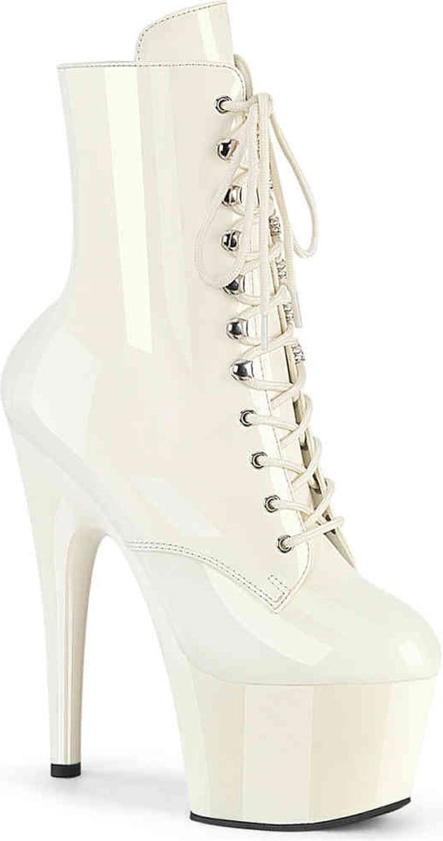 Pleaser - ADORE-1020 Plateau Laarzen - US 6 - 36 Shoes - Gebroken wit