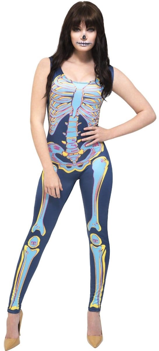 Fever Kostuum -XS- Sexy Skeleton Blauw