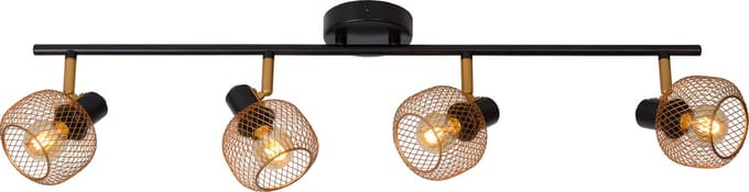 Lucide MAREN - Plafondspot (Plafondlamp) - 4xE14 - Mat Goud / Messing