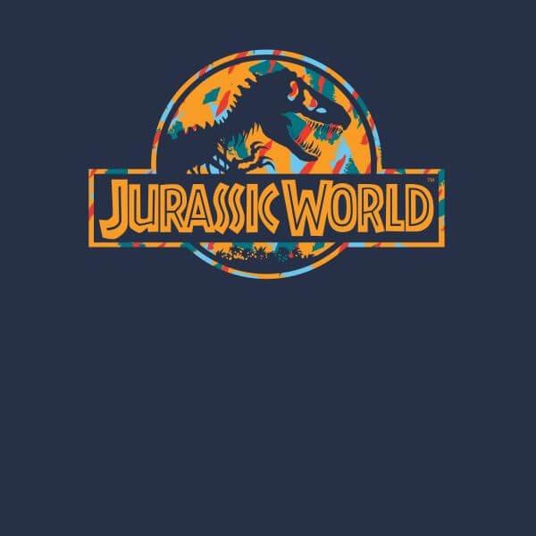 Jurassic Park Logo Tropical Women's T-Shirt - Navy - M