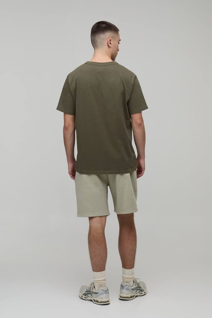 Essential Relaxed Fit Jersey Short | Light Khaki | Size Small