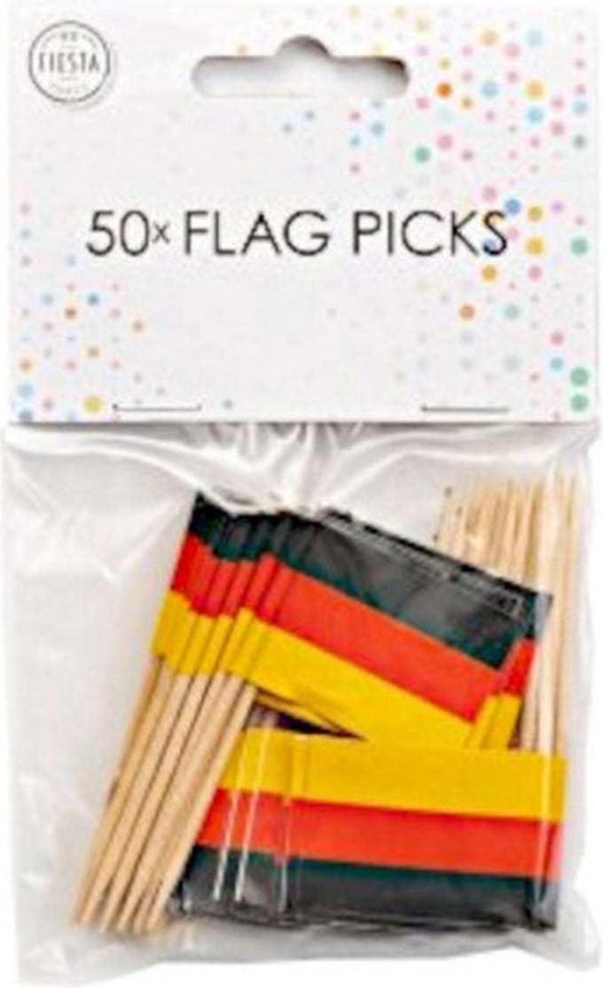 cocktailprikkers Duitsland 8 cm papier/hout 50 stuks