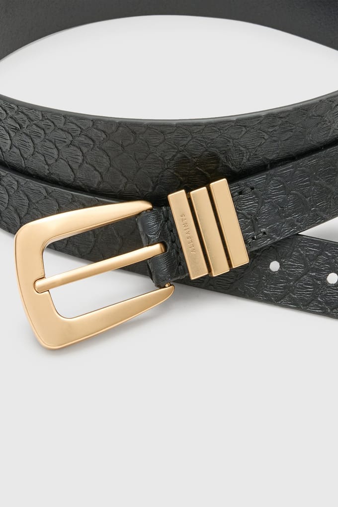 AllSaints Harper Alcor Belt Black/warm Brass Größe: M-L | Gürtel Outlet | Damen | Schwarz