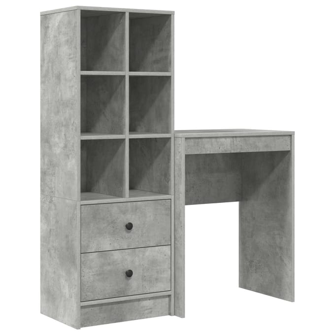 vidaXL - Bureau - Beton - Grijs - 105,5 - x - 34 - x - 127 - cm - 2 - st