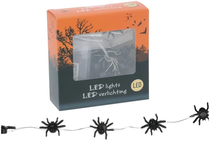 Halloween led lampjes Spinnetjes - 20 ledjes - halloween decoratie binnen - Op batterijen