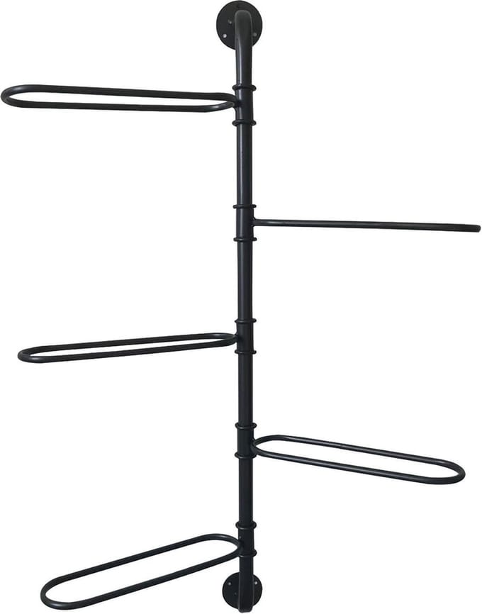 Clayre & Eef Handdoekenrek 37x9x84 cm Zwart Metaal