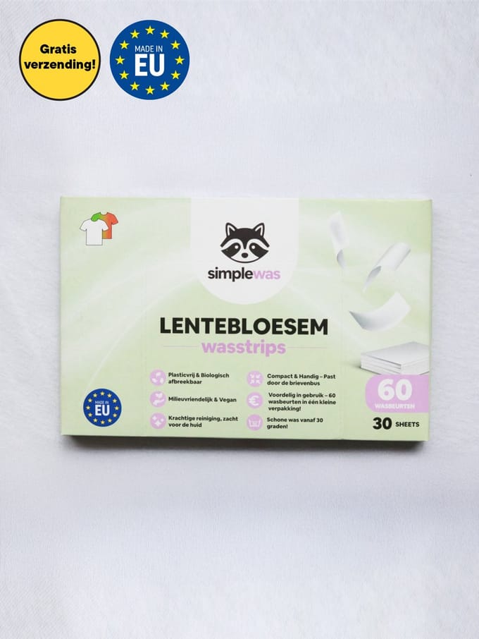 Simplewas - wasstrips - lentebloesem - 60 wasbeurten - geproduceerd in de EU