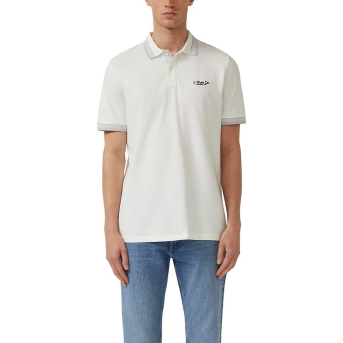 s.Oliver  Poloshirts Offwhite Maat: 3XL | Poloshirts Outlet | Heren | Wit