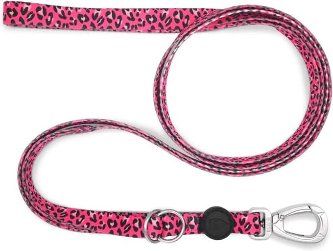 Morso - Hondenriem Verstelbaar - Gerecycled - Bubble Leo - Roze - 75-230X1.5 cm