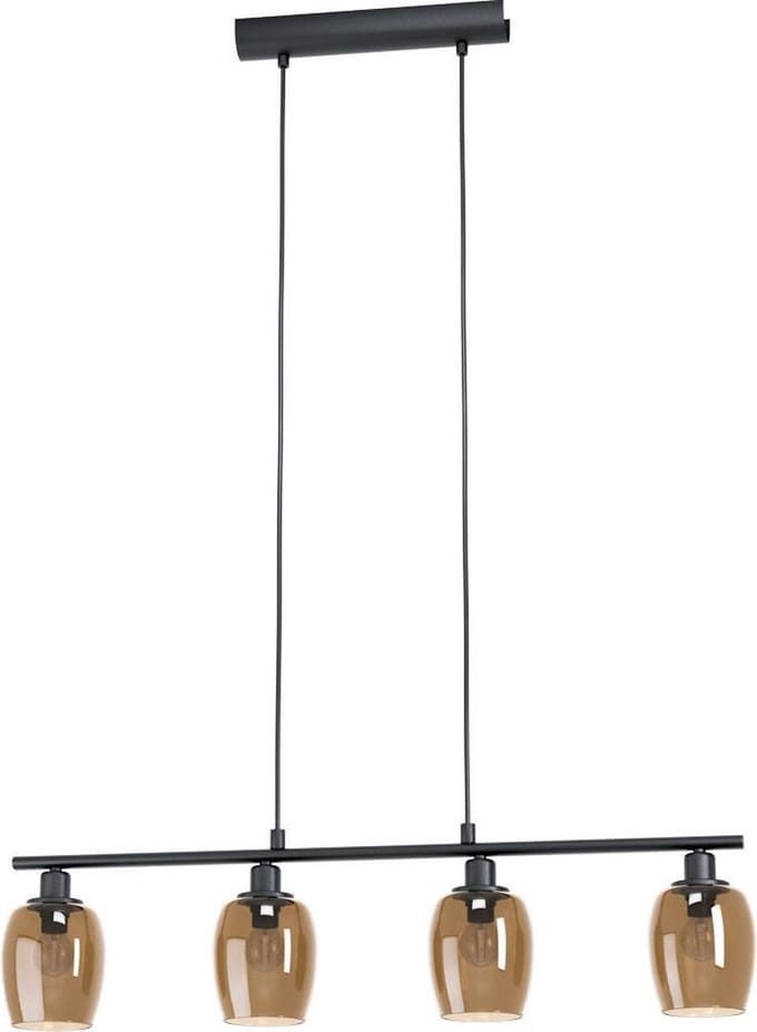 EGLO ZABALEA LANGE TAFEL 4XE14 L785 ZWART/AMBER
