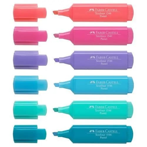 Faber-Castell tekstmarkers - etui 8 stuks – pastel - markeerstift - FC-154681