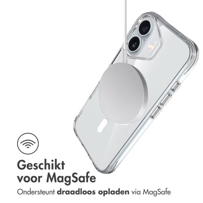 imoshion Hoesje - Geschikt voor iPhone 16 Plus - geschikt voor MagSafe case - Transparant