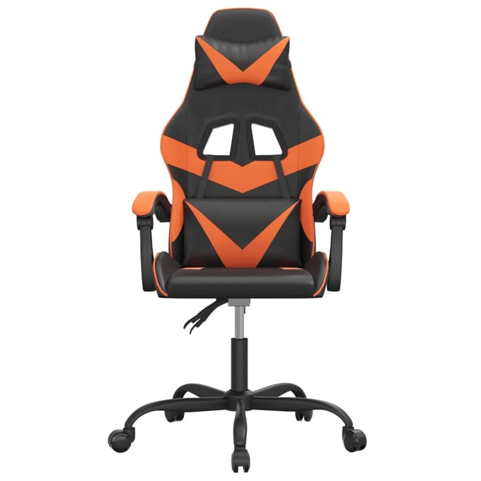 vidaXL - Gamestoel - kunstleer - zwart - en - oranje