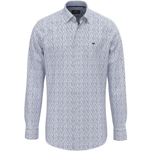 Fynch-Hatton Overhemd Modern Diamond Check Pattern Crystal Blue / male