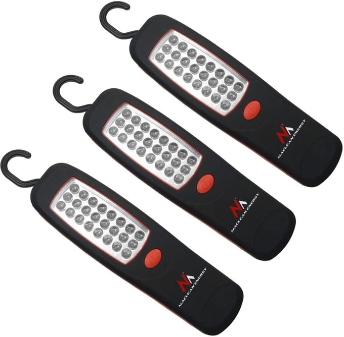 Maclean - 3 stuks - lamp Magnetische COB LED Werklamp magneet haak zaklamp