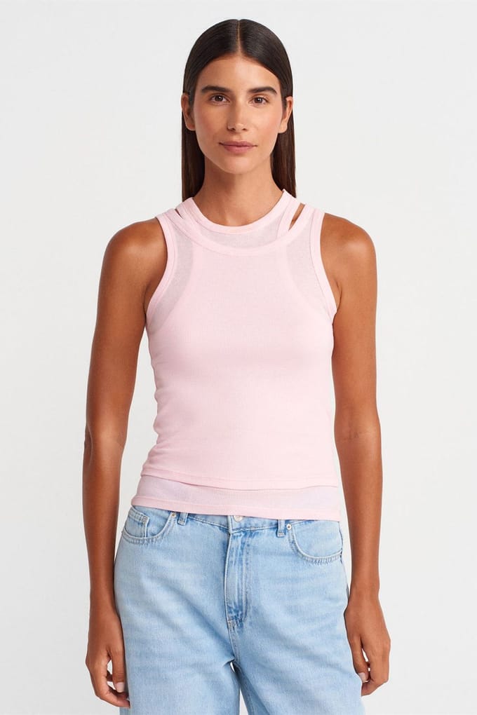 Katoenen Ribbels Crop Cami