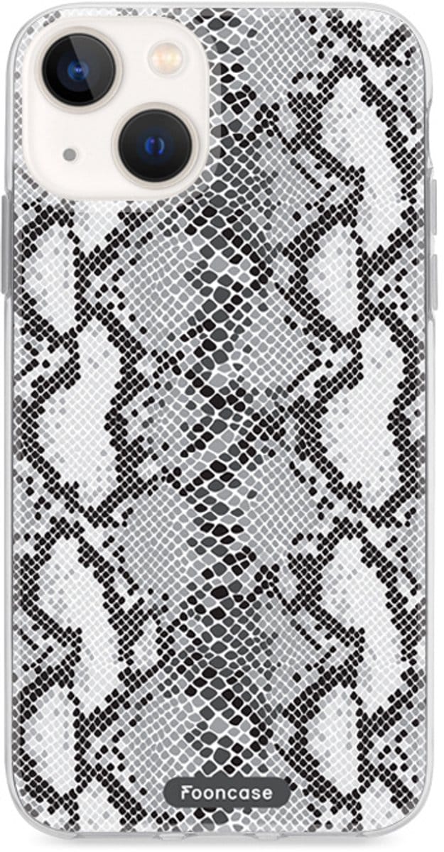 Fooncase Hoesje Geschikt voor iPhone 13 Mini - Shockproof Case - Back Cover / Soft Case - Snake it / Slangen print