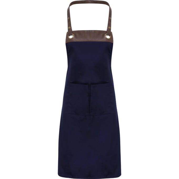 Premier Unisex Espresso Volwassenen Schort (Marine / Bruin)