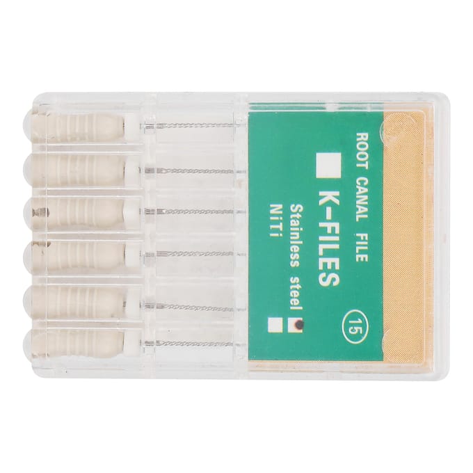 Lime endodontique K en acier inoxydable professionnel Accessoire d'outil dentaire(21mm 0.8in ) white