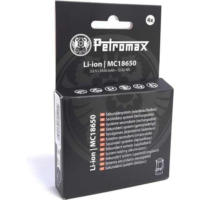 Petromax Oplaadbare LI-ION Batterijen 18650 3.6 V, 3450 MAH Pak Van 4, Batterijen