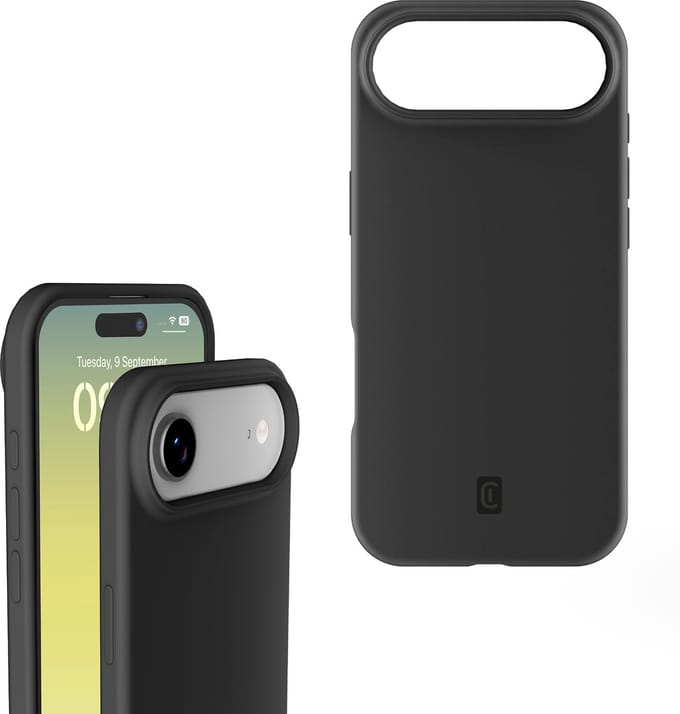 Cellularline Sensation Hoesje - Geschikt voor iPhone 17 Air - Soft Touch & Microvezel Binnenkant - Zwart