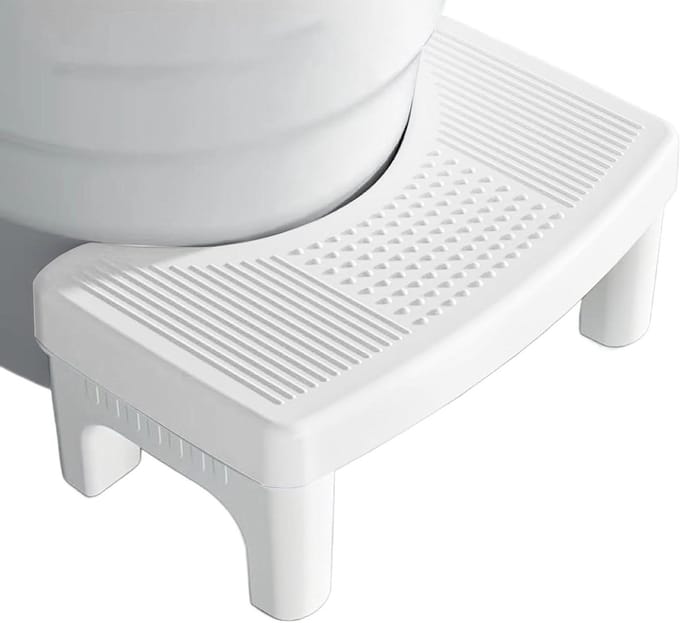 Toiletkruk - Voetenbank Kruk - Verbeterde Zithouding - Antislip Basis - 20 x 20 x 20 cm - Wit