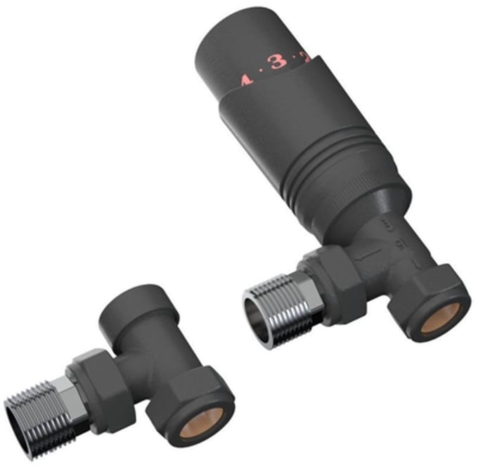FugaFlow Eccelente Acces universele radiator aansluitset haaks - mat zwart