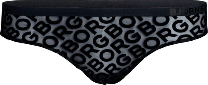 Bjorn Borg Logo Dames String-1P-Zwart-Maat 34