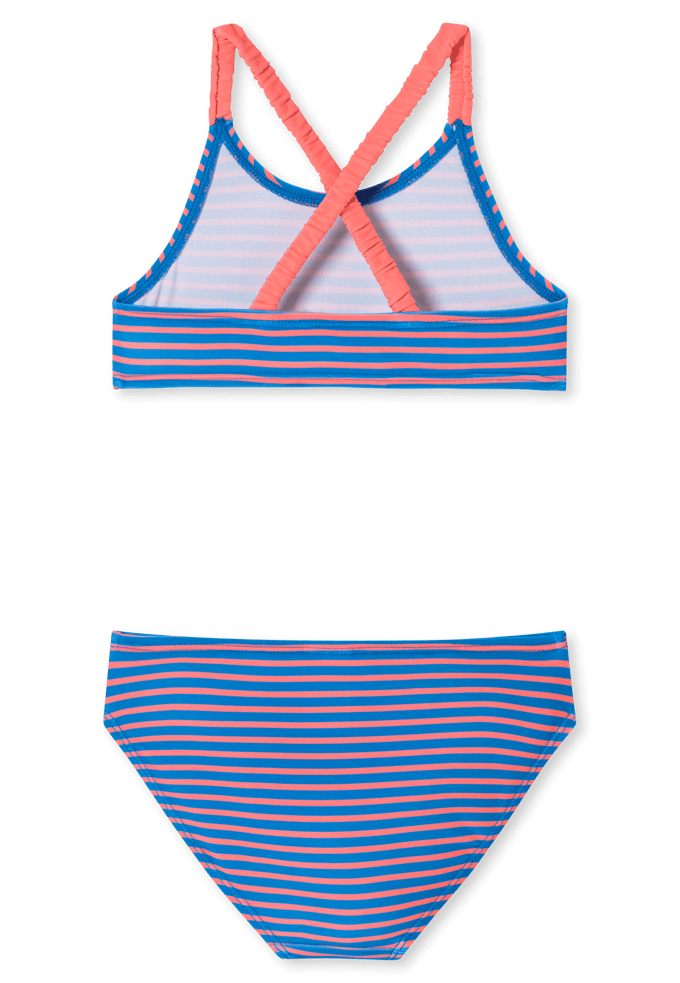 Bikini gebreide stof SPF40+ strepen aquarium - Aqua 104