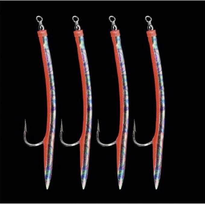Gummimack rood hologram Haakmaat 8/0 15cm