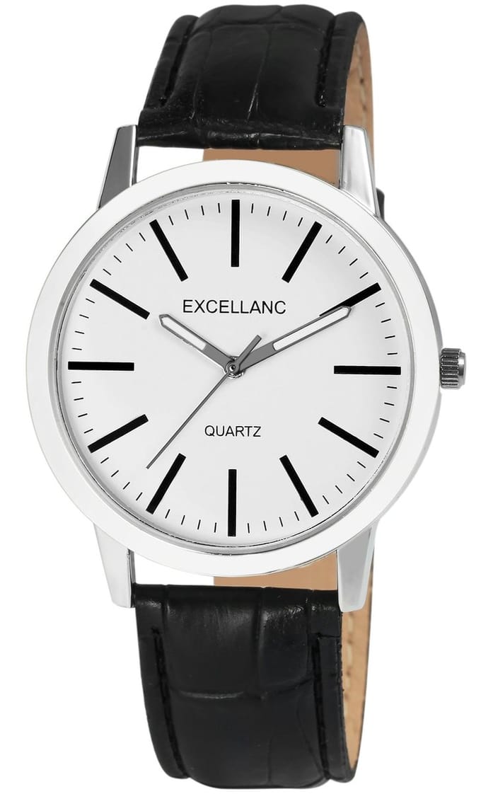 EXCELLANC herenhorloge kunstleer Mineralglas