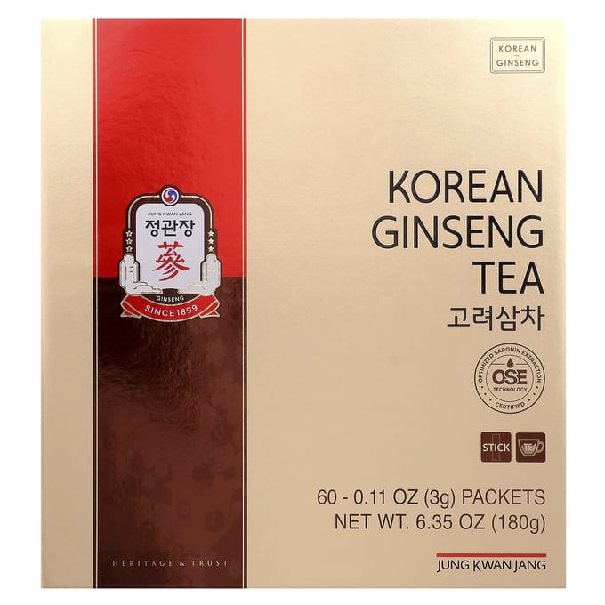 Koreaanse Ginseng Thee, 60 Zakjes, 0,11 oz (3 g) Elk
