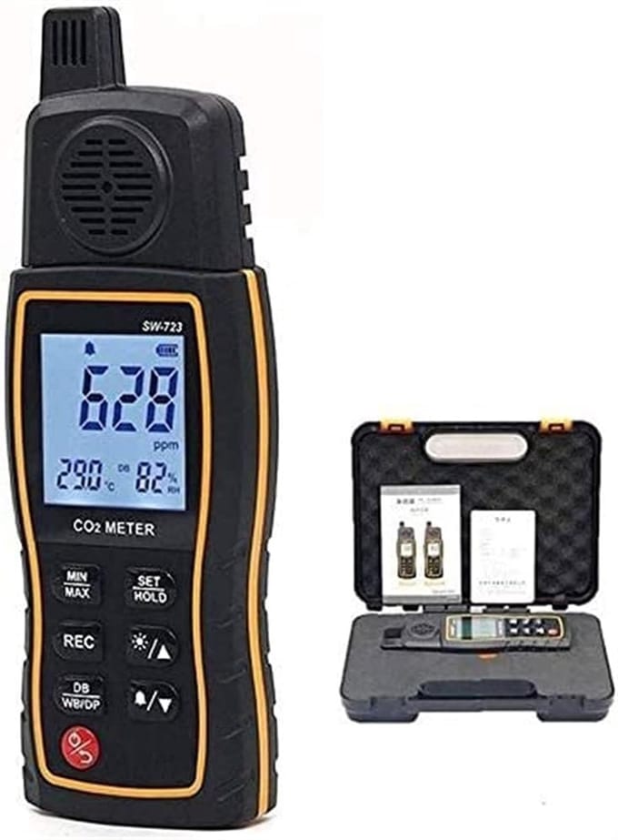 CO2 Gas Detector - Luchtkwaliteit Meter - Binnen Lucht Meten - Draagbaar Compact Design - 0-9999ppm Bereik