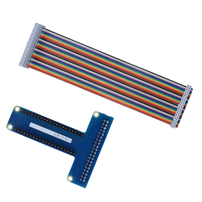 Carte d'extension GPIO de type T Câble plat ruban 40 broches pour Raspberry Pi 1B+ 2B 3B brown
