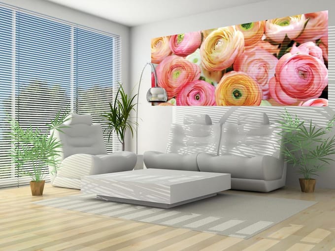 Flowers Peonies Colours Photo Wallcovering