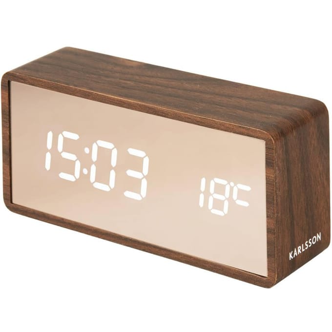 Alarmklok Copper Wandspiegel LED | KARLSSON