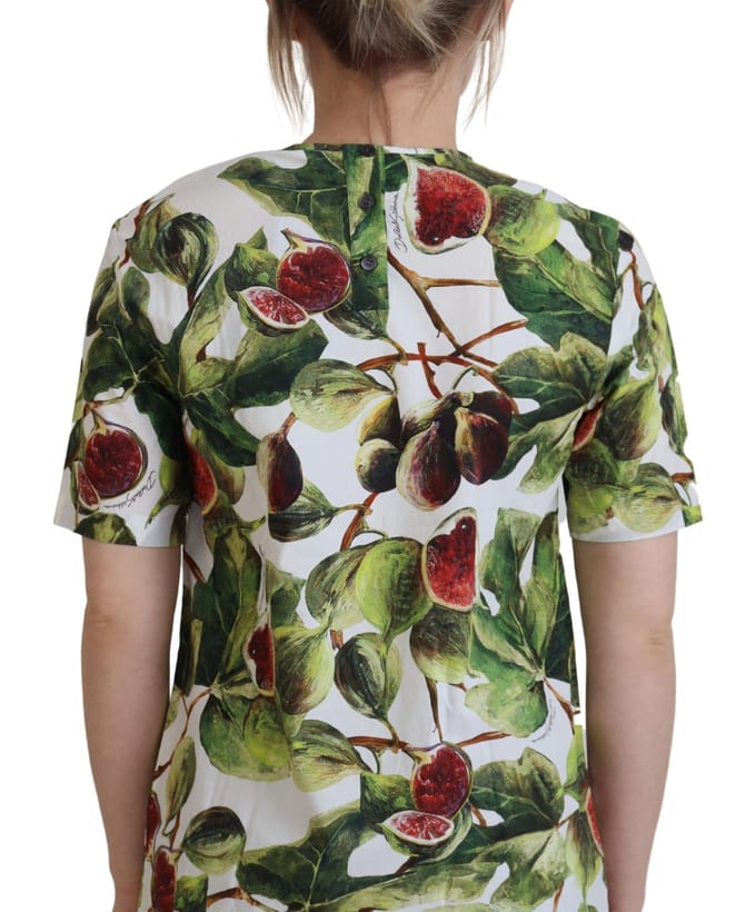 Dolce & Gabbana Crew-neck Katoenen Top Blouse Fruit Dames T-shirt