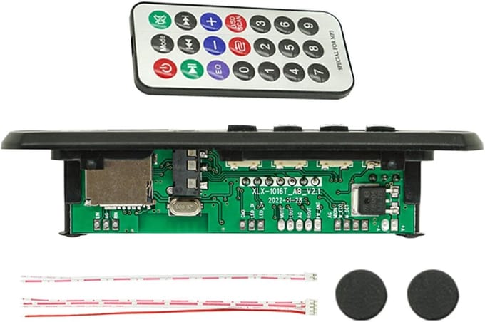 MP3 Decodering Module - Geluidsbord Circuit - Audio Upgraden - Dubbele Decodering - 5V 12V - Zwart