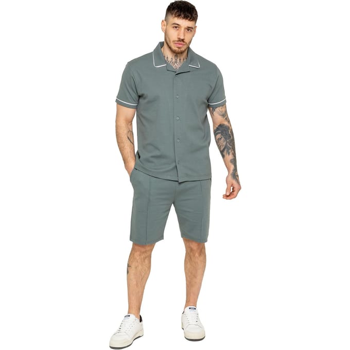 Enzo | Heren Biesjes Shirt & Korte Broek Tracksuit Set