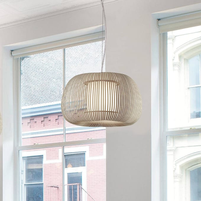 ACB ILUMINACIÓN Hanglamp Mirta, kap van acrylstaven, grijs, Ø 38 cm