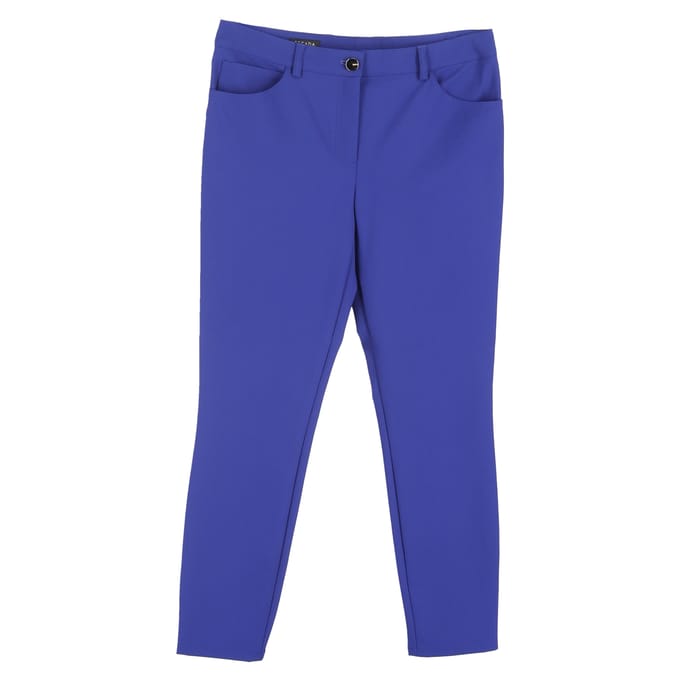 Escada rechte broek van blauwe zijde