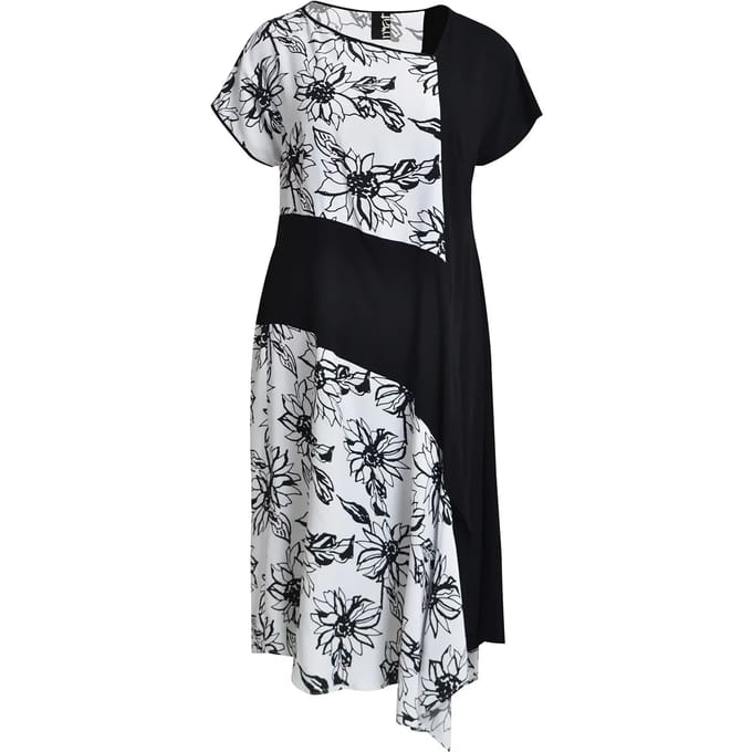 Asymmetrische bloemenjurk vrouw Mat Fashion