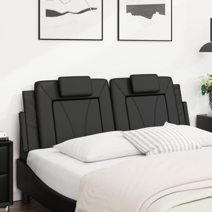 vidaXL - Hoofdbordkussen - "Viana" - 140 - cm - kunstleer - zwart