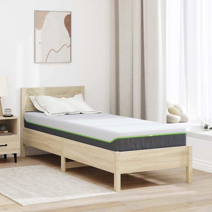 vidaXL - Matras - Medium - zacht - 80 - x - 200 - cm - Wit - en - Grijs